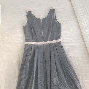Navy and white gingham dress.