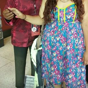 High low strapless neon green dress