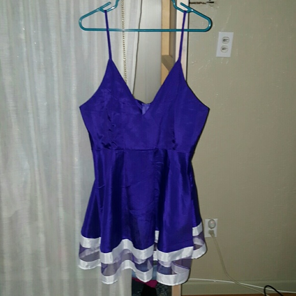 Cute purple dress see through bottom net