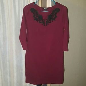 Ruby red cute winter dress thick