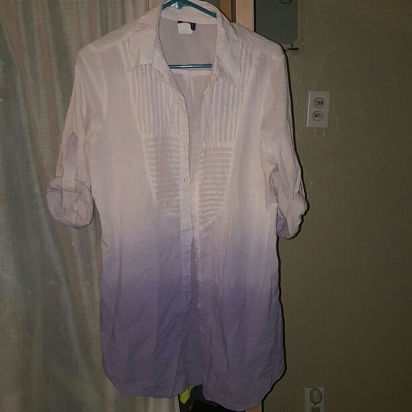 Shirt dress two tone longsleeve