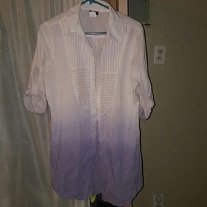 Shirt dress two tone longsleeve