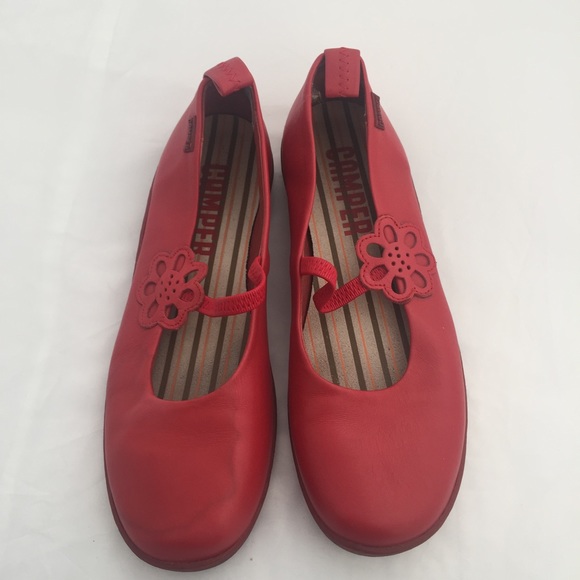Camper red Mary Janes
