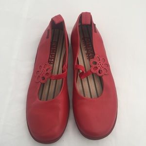 Camper red Mary Janes