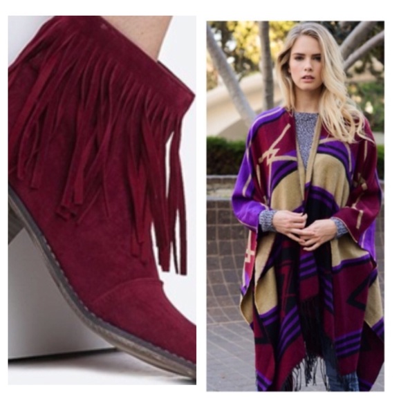 Sweaters - Purple passion poncho avail NWOT