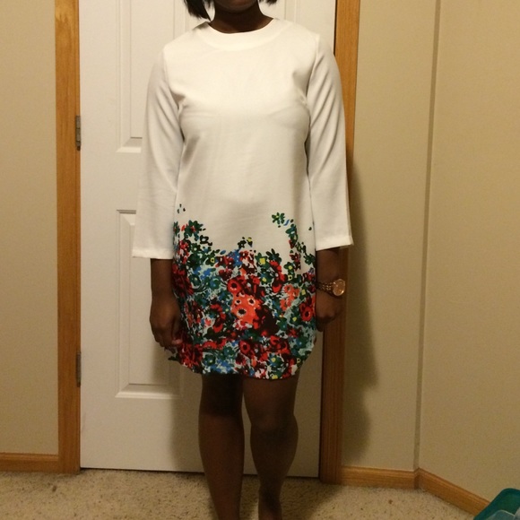 A- line ¾ length sleeve dress