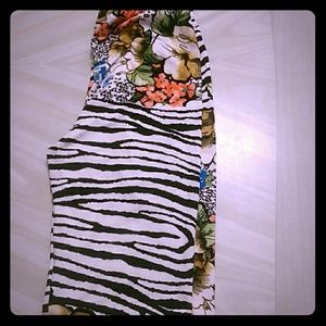 Never Worn Zebra Floral Leggings