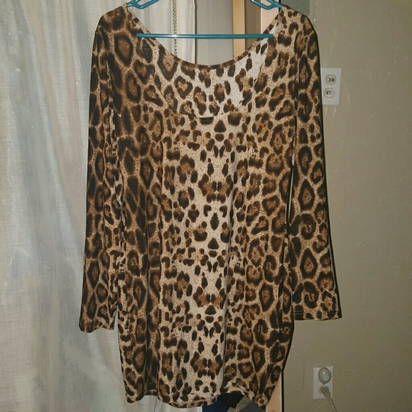 Cheetah print long sleeve dress