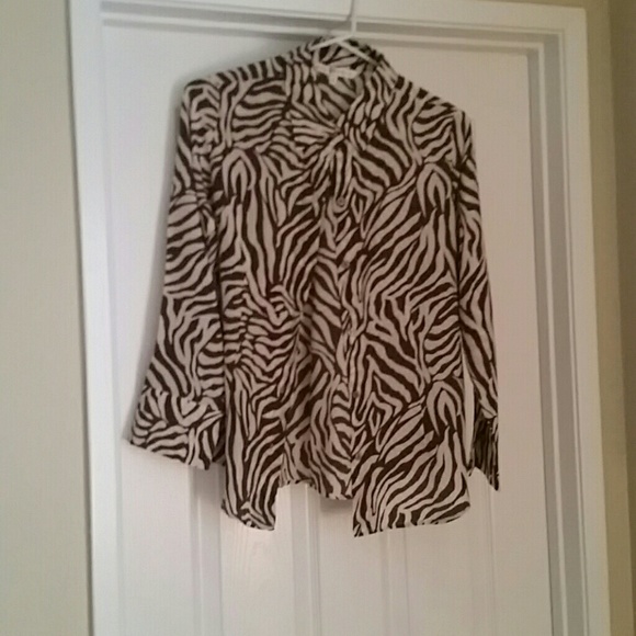 MAX STUDIO LONG SLEEVE BLOUSE 100% SILK