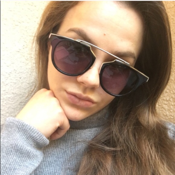 LAST CHANCE!! Black & Gold Sunglasses - Picture 2 of 4