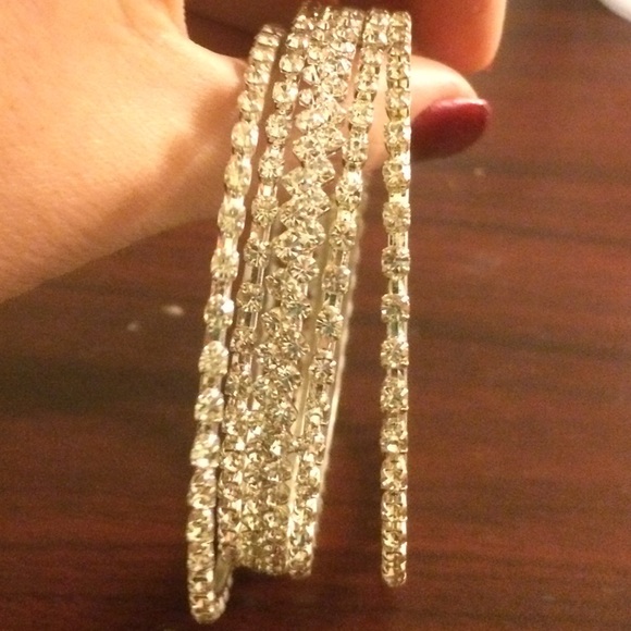 3 Piece Cubic Zirconia/ Silver Bracelets