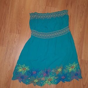 Cute flower strapless dress