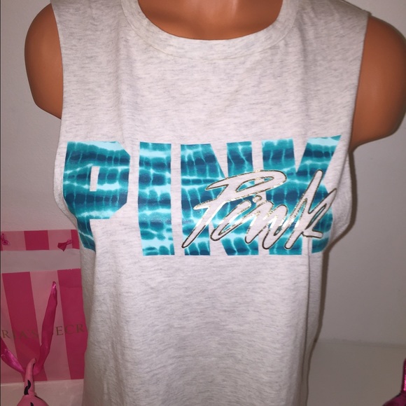 🚫SOLD🚫NEW PINK VS LOGO MUSCLE TANK - Picture 2 of 4