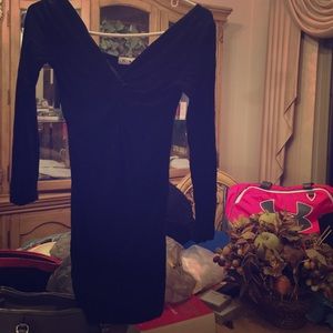 Black long sleeve mini dress