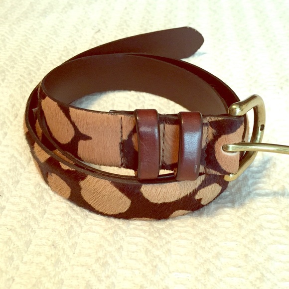 J. Crew Accessories - J.Crew hair calf leopard print belt