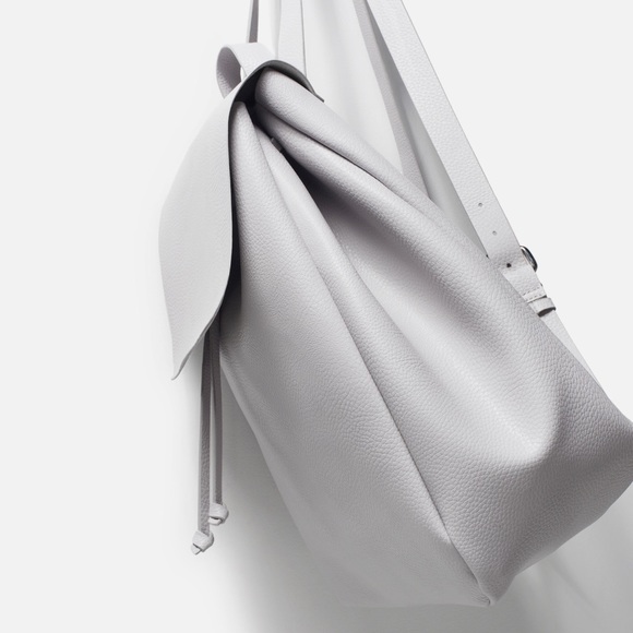Zara Handbags - Zara Off White Pebbled Backpack