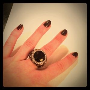 Leopard Jeweled Cocktail Ring Sz 7