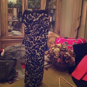 Black and white cheetah tube top dress