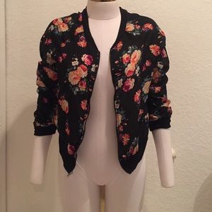 Floral Print Bomber Jacket