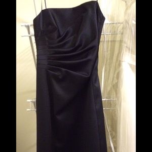 ABS Black strapless long evening dress