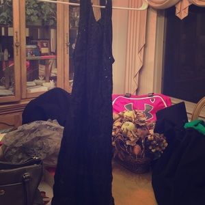 Black halter sequence open back