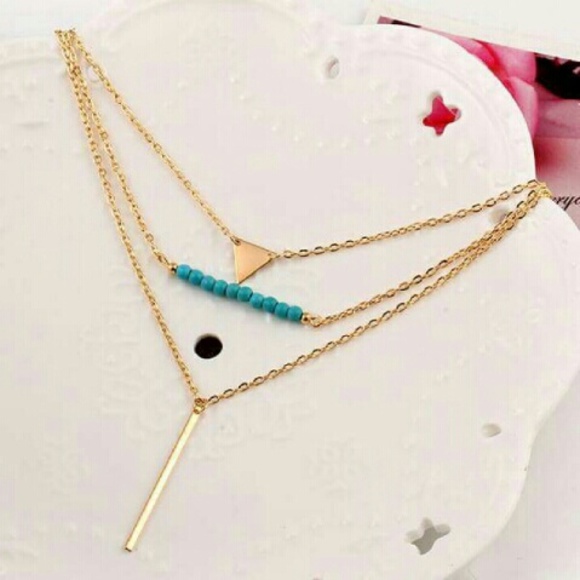 Multi layer triangle bar necklace - Picture 2 of 2