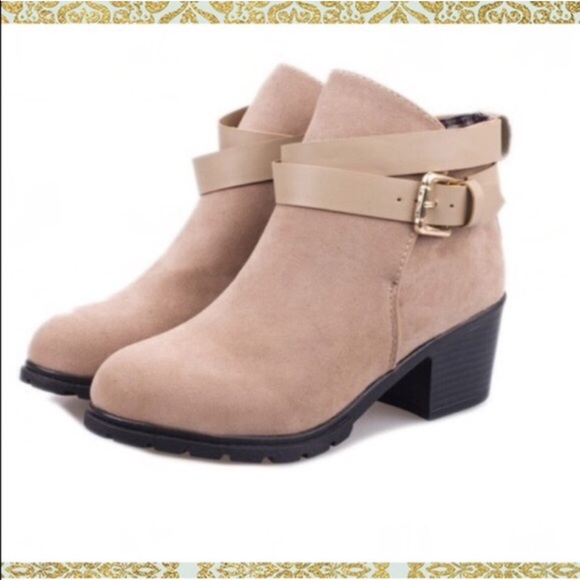 Shoes - Suede Buckle Booties with Heel!• SALE•••⚡️⚡️