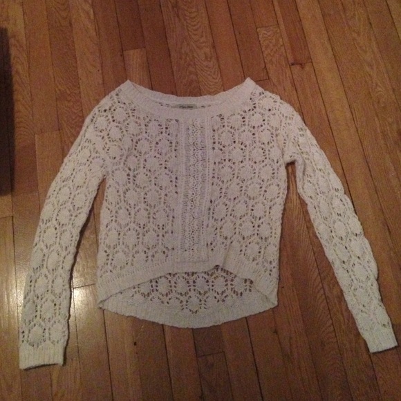 Cropped lace/crochet sweater