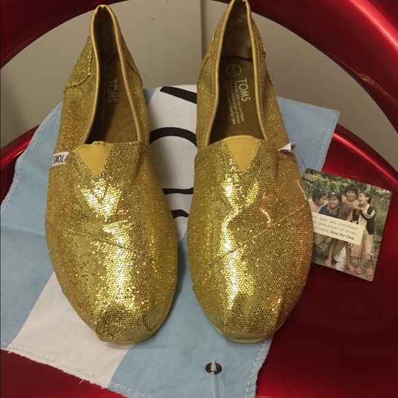 Gold glitter TOMS