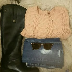 Freepeople light pink tan sweater