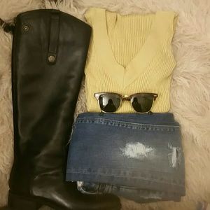 Gold vneck Bebe sweater