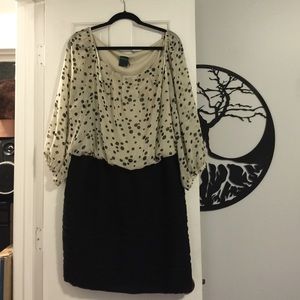 Cream and black polkadot dress!!