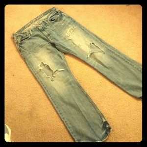 Men's American Eagle Destroyed Light Denim Jeans