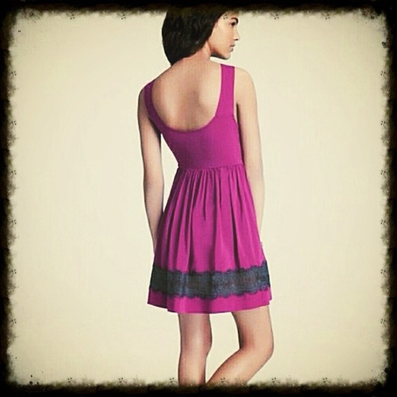 Free People Fuchsia Georgia Dress with Lace Accent - Picture 2 of 10