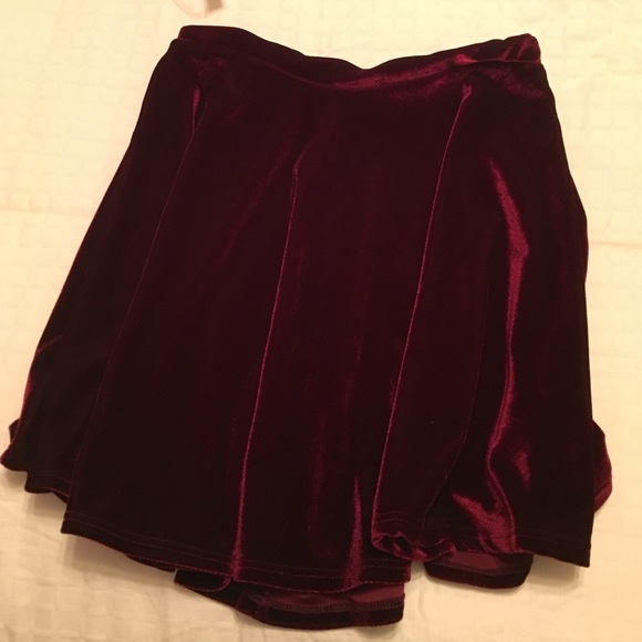 Red velvet skater skirt