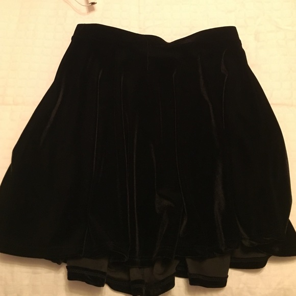 Black velvet skater skirt