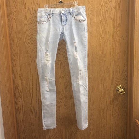 Light wash ripped skinny jeans - Picture 1 of 2