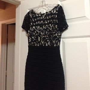 Classic lace top fitted dress