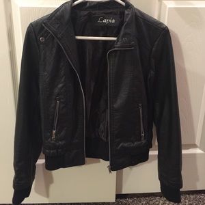 Lapis Small Black Leather Jacket