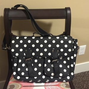 Black & White Polka Dot computer bag/briefcase