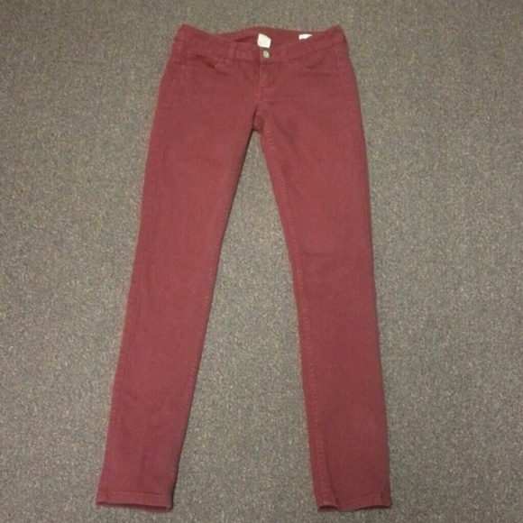 Maroon/crimson skinny jeans