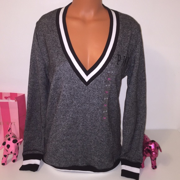 PINK Victoria's Secret Tops - 🚫SOLD🚫NEW PINK VS DEEP V NECK SWEATSHIRT