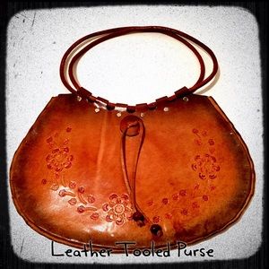 Vintage Leather Tooled Purse