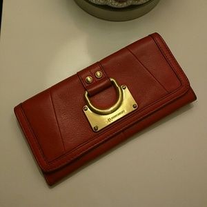 B Makowsky Red Leather Wallet