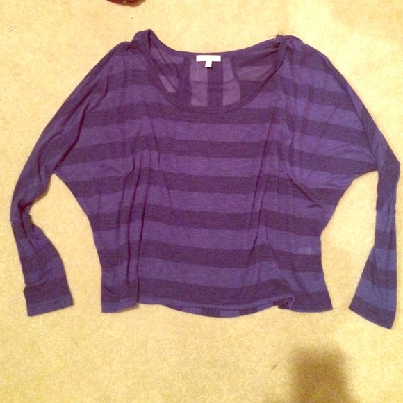 Oversized long sleeve stripe blue shirt