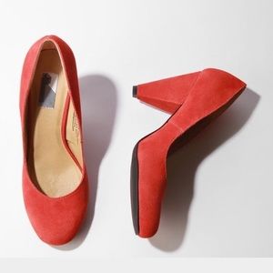 Urban outfitters red suede heels
