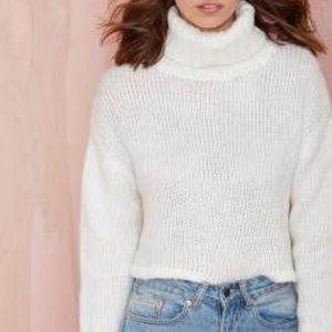 Cropped Turtleneck Sweater