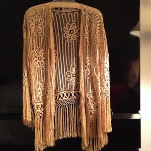 Silk shawl with sleeves