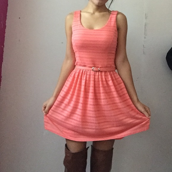 ⭐️SOLD⭐️ salmon colored dress with matching belt
