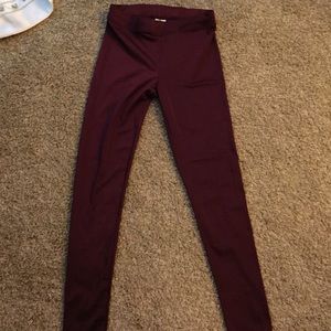 Maroon Victoria's Secret leggings - satin finish.
